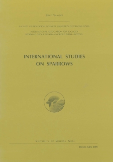 International Studies on Sparrows, vol. 33 (2009) - spis treści