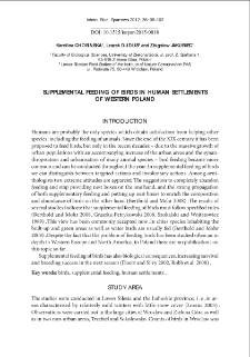 Supplemental feeding of birds in human settlements of western Poland