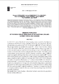 Breeding population of the Rook "Corvus frugilegus" in the Mazovian Lowland: current status and changes