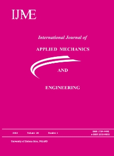 International Journal of Applied Mechanics and Engineering (IJAME), volume 28, number 1 (2023) - Contents