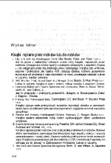 Dzieci z zespołem Downa: poradnik dla rodzic&oacute;w - Wykaz lektur