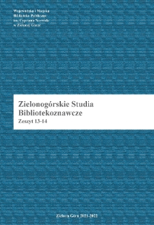 Zielonogórskie Studia Bibliotekoznawcze. Z. 13-14 (2021-2022)