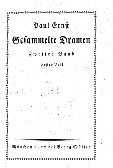 Gesammelte Dramen: Zweiter Band: Erster Teil