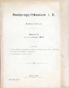 Realprogymnasium i. E. zu Schwiebus: Bericht über die Schuljahre 1907/08