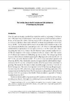 The Fertility Rate in the EU Societies and Life Satisfaction of Contemporary Europeans