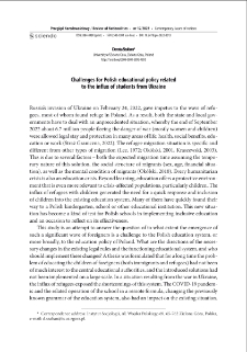 Challenges for Polish educational policy related to the influx of students from Ukraine