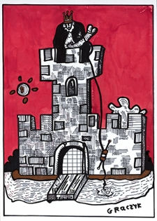Zamek [2] : VI Otwarty Międzynarodowy Konkurs na Rysunek Satyryczny / Michał Graczyk