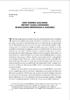 Sant Andreu Jazz Band. Metody Joana Chamorro w nauczaniu improwizacji jazzowej = Sant Andreu Jazz Band. Joan Chamorro`s methods of teaching jazz improvisation