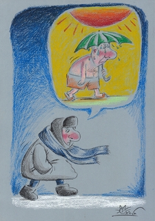 Ochrona przed chłodem i upałem [1] : VIII Otwarty Międzynarodowy Konkurs na Rysunek Satyryczny / Maxim Smagin