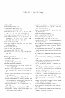 Prowadzenie badań jakościowych - indeks rzeczowy