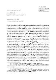 Święty Augustyn i tekst Pisma Świętego = Saint Augustine and the Bible text