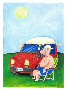 Ochrona przed chłodem i upałem [2] : VIII Otwarty Międzynarodowy Konkurs na Rysunek Satyryczny / Mirosław Hajnos