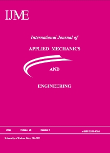 International Journal of Applied Mechanics and Engineering (IJAME), volume 28, number 3 (2023) - Contents