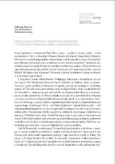 Poezja Paula Petrasa z dawnego Grünbergu i literatura piękna na Ziemi Lubuskiej dzisiaj