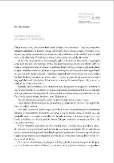 Variete równonoc [fragmenty powieści]