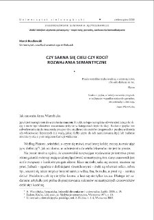 Czy sarna się cieli czy koci? Rozważania semantyczne = Does a roe deer calve [in polish: cieli się] or kitten [in polish: koci się]? Semantic considerations