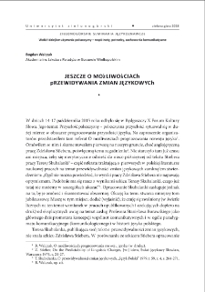 Jeszcze o możliwościach przewidywania zmian językowych = Yet on the possibilities of predicting linguistic changes
