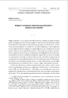 Kobiecy dyskurs niepodległościowy - źródła do badań = Feminine independence discourse - sources for research