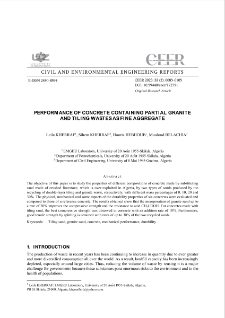 Performance of Concrete Containing Partial Granite and Tiling Wastes as Fine Aggregate