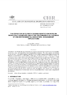 The Condition of Climate Change Adaptation in Polish Municipalities Before and After the Pandemic on the Basis of Cso Environmental Indicators - Management Implications