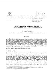 Short-term Influence of Glyphosate on Microorganisms in Backyard Compost