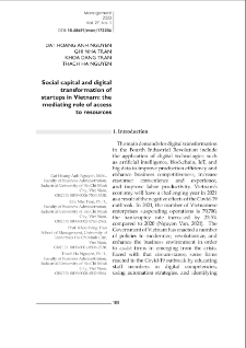 Social capital and digital transformation of startups in Vietnam: the mediating role of access to resources