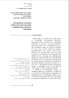 Competitive insertion of the citrus-lemon chain in global value chains in Colombia