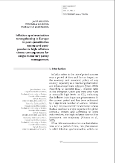Inflation synchronisation strengthening in Europe in post-quantitative easing and post-pandemic high inflation times: consequences for single monetary policy management