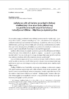 Językowy obraz świata we współczesnej niemieckiej literaturze kryminalnej na podstawie wybranych kolokacji i okazjonalizmów - implikacje dydaktyczne = Linguistic picture of the world in contemporary german literature of crime on the basis of selected collocation and occasionally used phrases - educational implications