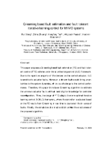Q-learning based fault estimation and fault tolerant iterative learning control for MIMO systems