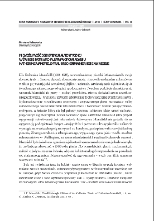 Niemożliwość egzystencji autentycznej w świecie patriarchalnym w opowiadaniu Katherine Mansfield "Frau Brechenmacher idzie na wesele" = Impossibility of authentic existence in a patriarchal world in Katherine Mansfield`s "Frau Brechenmacher attends a wedding"