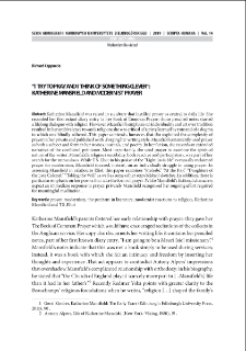 "I try to pray and i think of something clever": Katherine Mansfield and modernist prayer