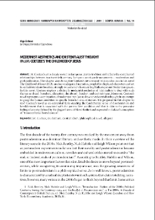 Modernist aesthetics and existentialist thought in J.M. Coetzee`s "The Childhood of Jesus"