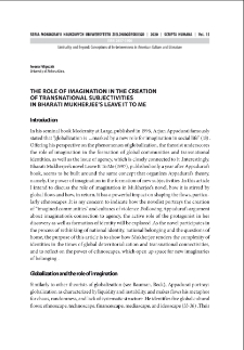 The role of imagination in the creation of transnational subjectivities in Bharati Mukherjee`s "Leave It To Me"