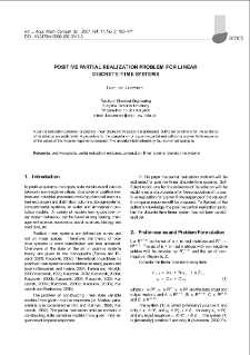 Positive partial realization problem for linear discrete-time systems