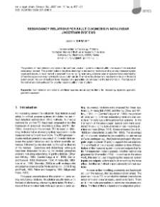 Redundancy relations for fault diagnosis in nonlinear uncertain systems