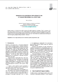 Remarks on hardware implementation of image processing algorithms