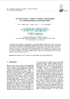 Actuator fault tolerant control design based on a reconfigurable reference input