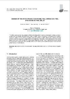Design of the state predictive model following control system with time-delay