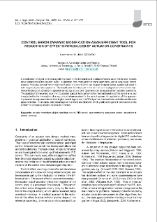 Control error dynamic modification as an efficient tool for reduction of effects introduced by actuator constraints