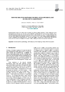 Verified solution method for population epidemiology models with uncertainty