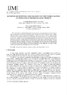 Response of stiffness and viscosity on the energy ratios at piezo-visco-thermo-elastic medium