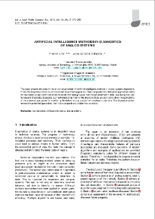 Artificial intelligence methods in diagnostics of analog systems