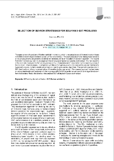 Selection of search strategies for solving 3-SAT problems