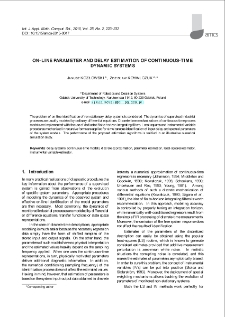 On-line parameter and delay estimation of continuous-time dynamic systems