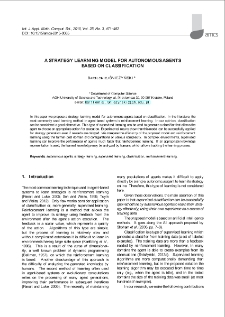A strategy learning model for autonomous agents based on classification