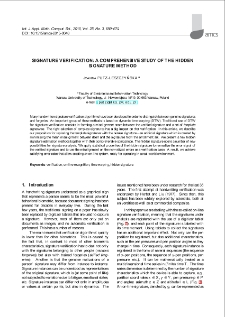 Signature verification: A comprehensive study of the hidden signature method