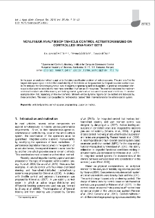 Nonlinear analysis of vehicle control actuations based on controlled invariant sets