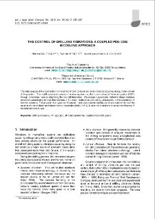 The control of drilling vibrations: A coupled PDE-ODE modeling approach