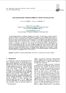 Data mining methods for prediction of air pollution